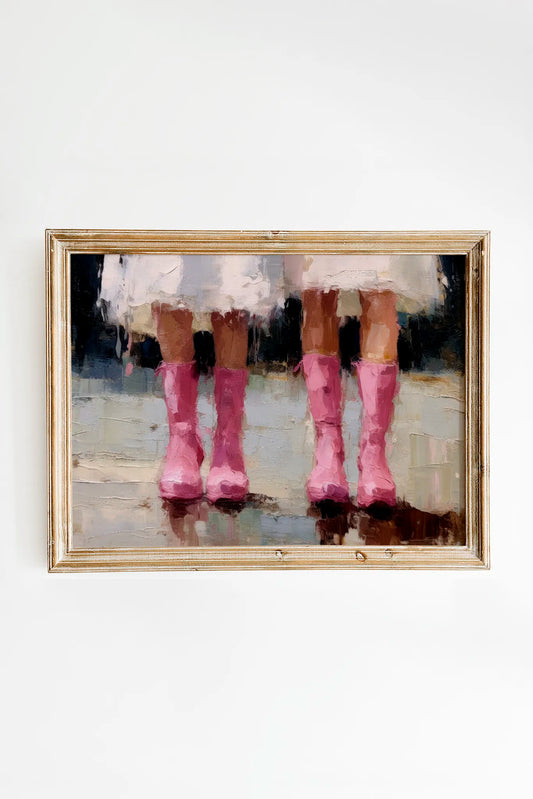 Pastel pink cowgirl painting