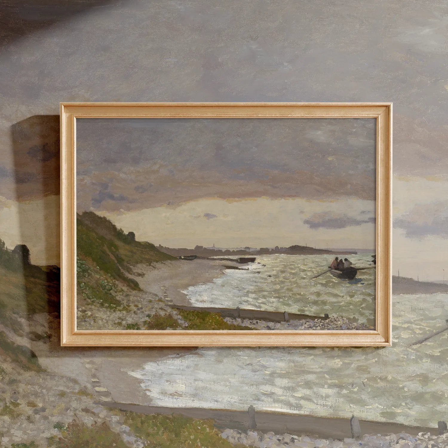 Claude Monet - The Seashore at Sainte-Adresse #89 a beautiful painting reproduction by GalleryInk.Art