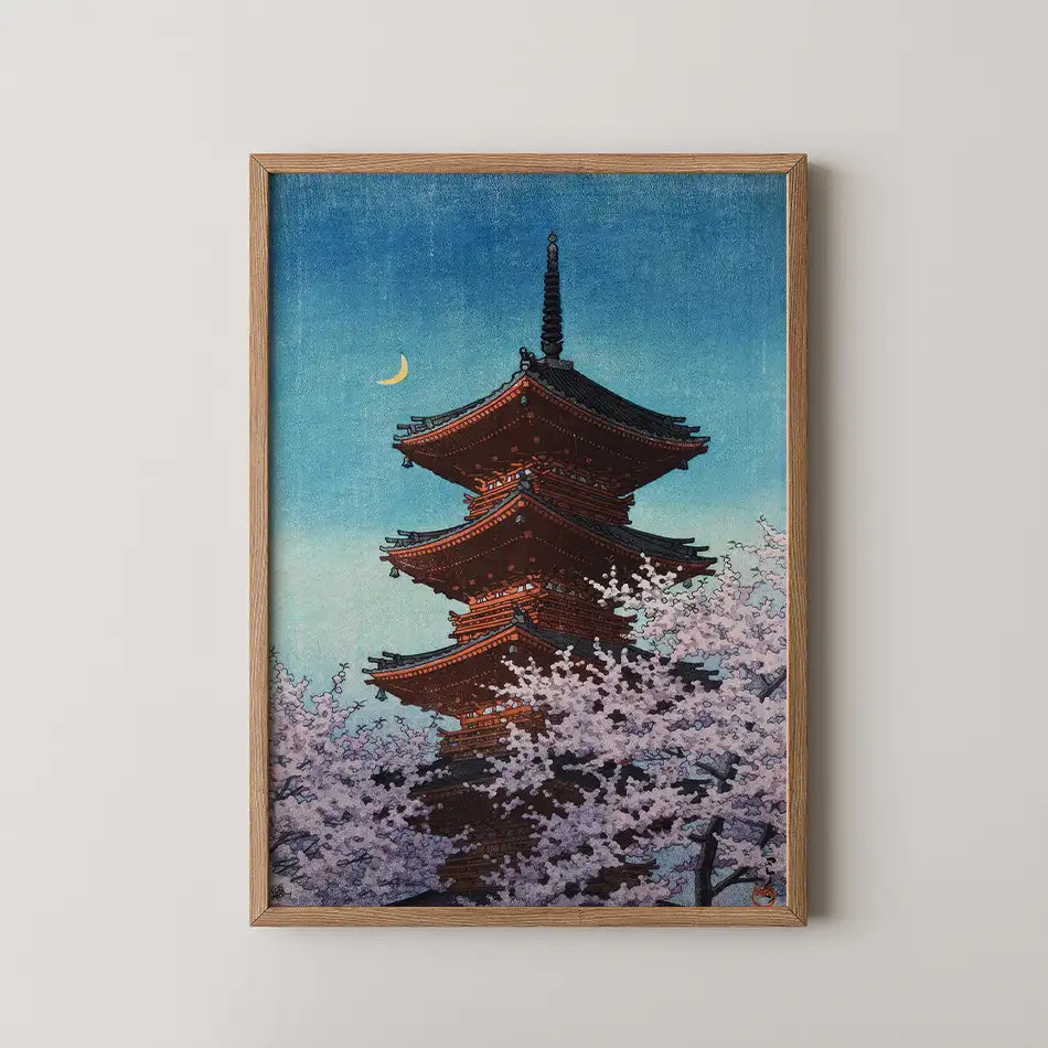 Spring Evening at Toshogu in Ueno by Hasui Kawase - Fine Art Print