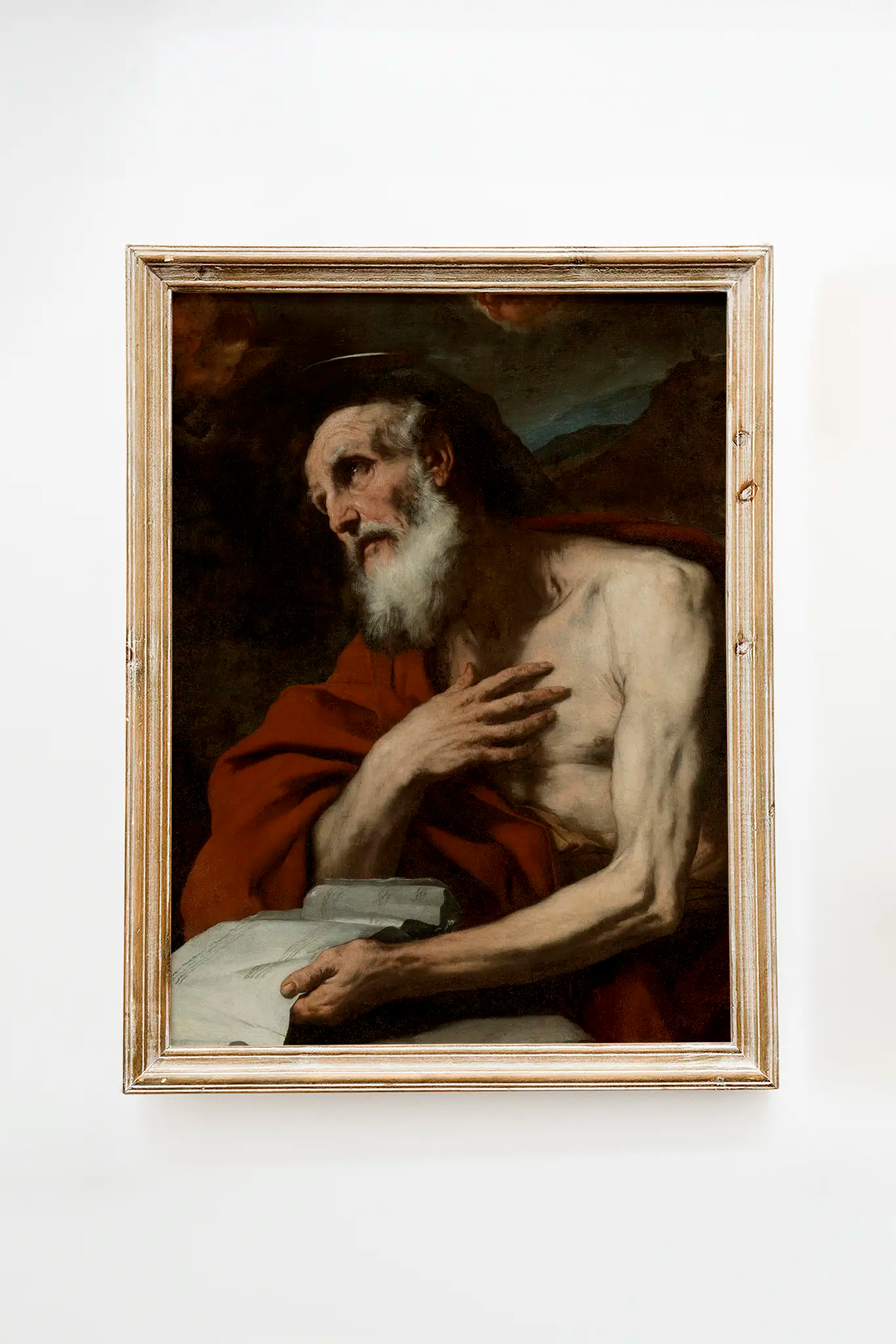 Luca Giordano - St Jerome #8 a beautiful painting reproduction printed by GalleryInk.Art, a store providing religious wall art prints