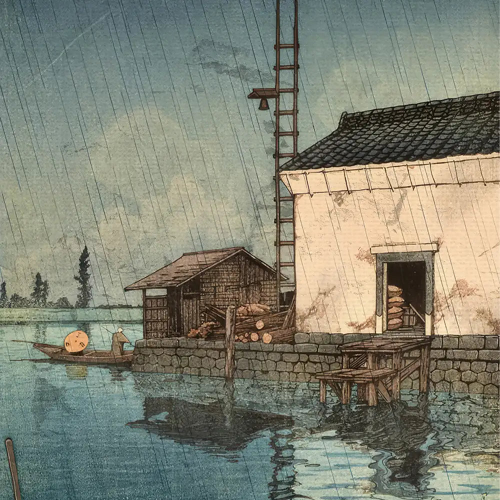 Rain at Ushibori by Hasui Kawase - Final Mockup Example
