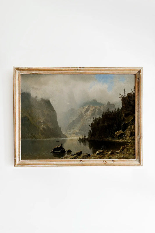 Albert Bierstadt - Western Landscape #2 a beautiful seascape painting reproduction printed by GalleryInk.Art