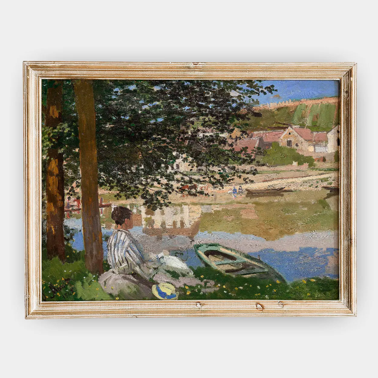 Claude Monet - On the Bank of the Seine, Bennecourt #25 a beautiful painting reproduction by GalleryInk.Art