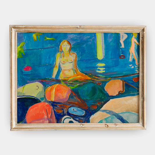 Edvard Munch - Bathing Woman and Children #25 a beautiful painting reproduction by GalleryInk.Art