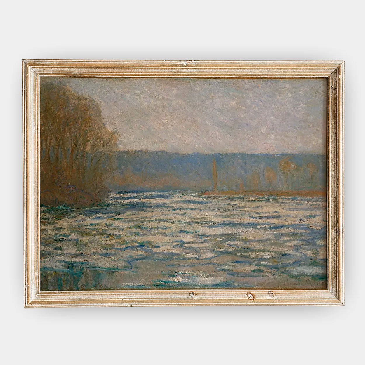 Claude Monet - Ice breaking up on the Seine near Bennecourt #33 a beautiful painting reproduction by GalleryInk.Art