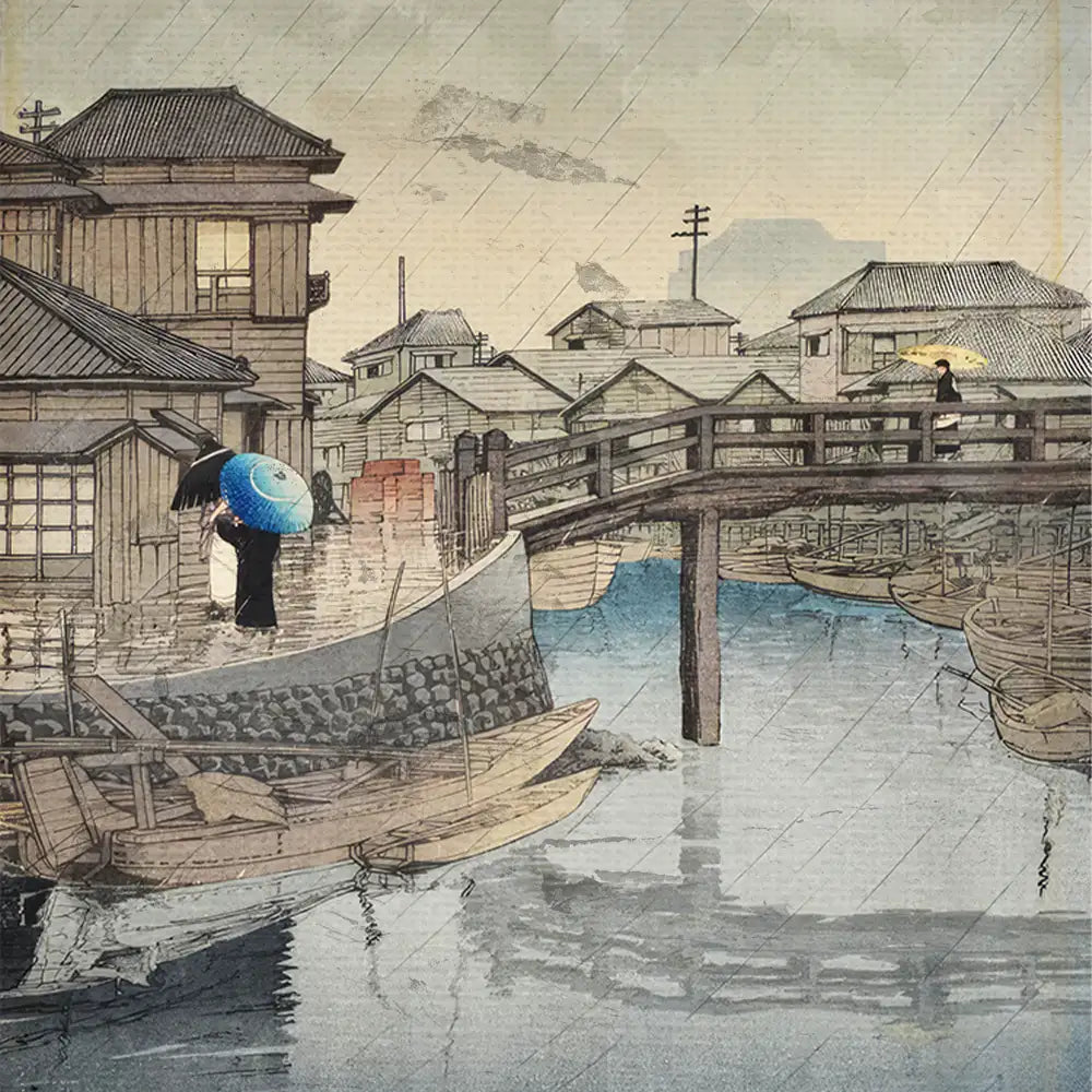 Shinagawa by Hasui Kawase - Final Mockup Example