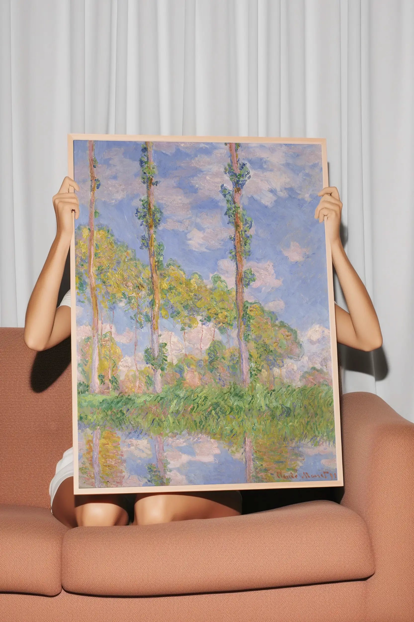 Claude Monet - Poplars in the Sun #38 a beautiful painting reproduction by GalleryInk.Art