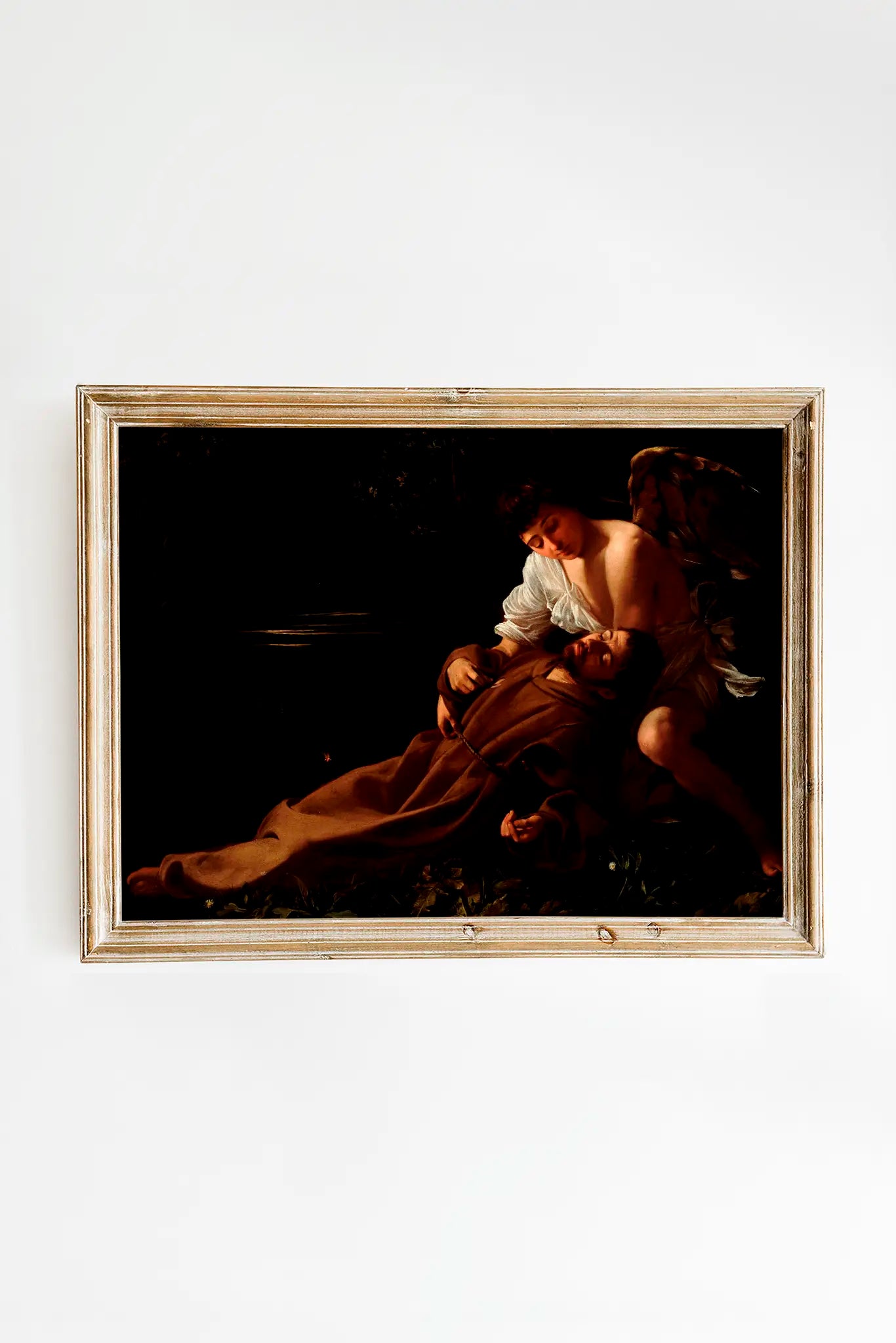 Caravaggio - Saint Francis of Assisi in Ecstasy #34 a beautiful painting reproduction by GalleryInk.Art