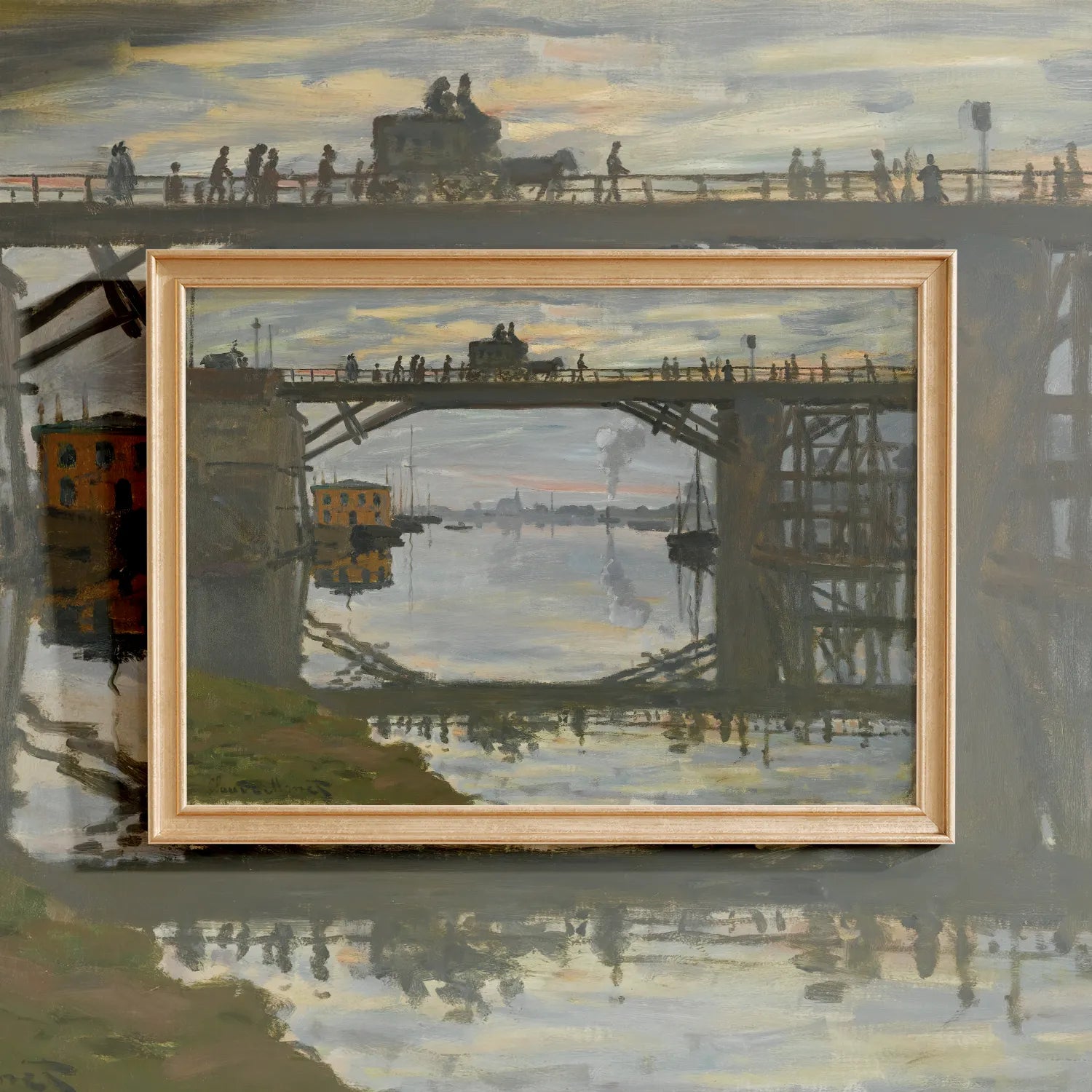 Claude Monet - Le Pont De Bois #101 a beautiful painting reproduction by GalleryInk.Art