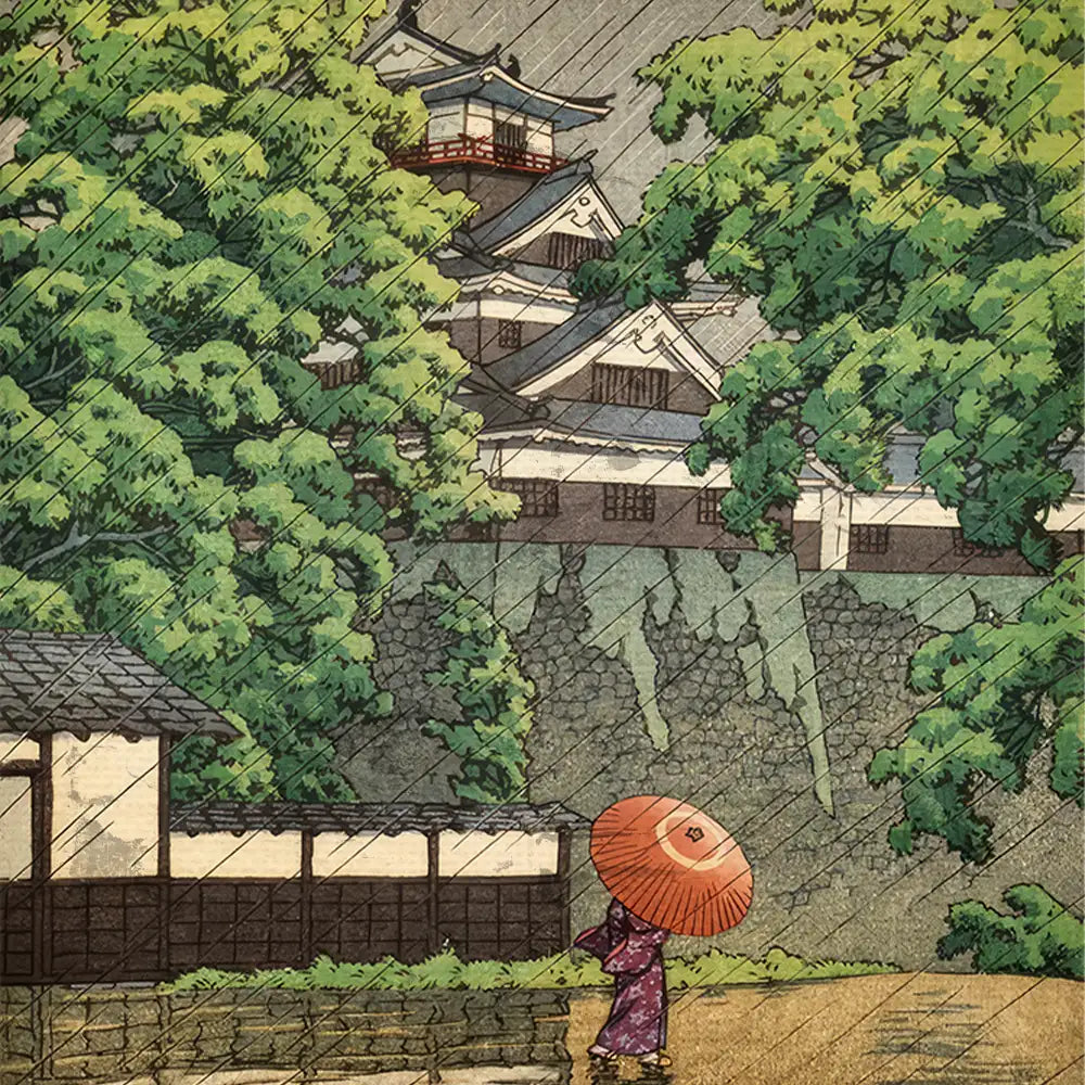 Udo Tower, Kumamoto Castle by Hasui Kawase - Final Mockup Example