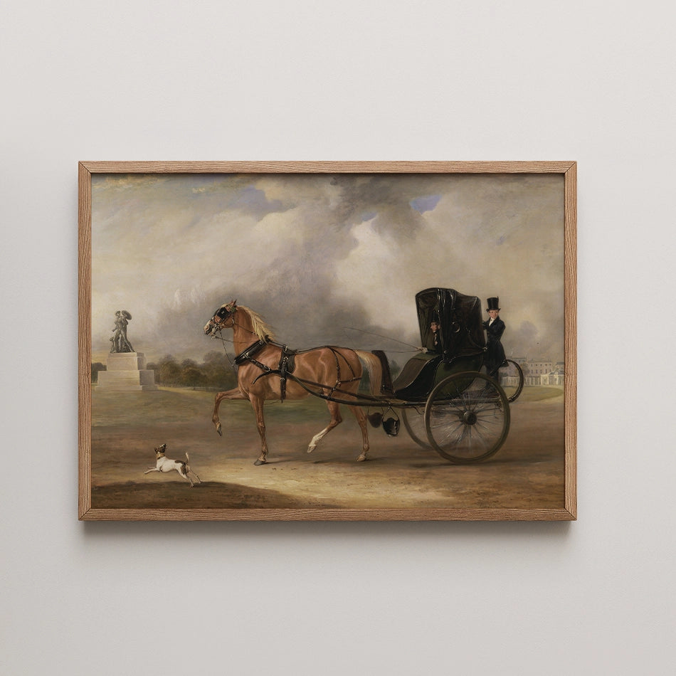 Stanley driving his Cabriolet in Hyde Park  by John Ferneley - William Massey - Fine Art Print