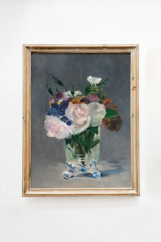 Edouard Manet - Flowers in a Crystal Vase #39 a beautiful painting reproduction printed by GalleryInk.Art, a store providing still life wall art prints