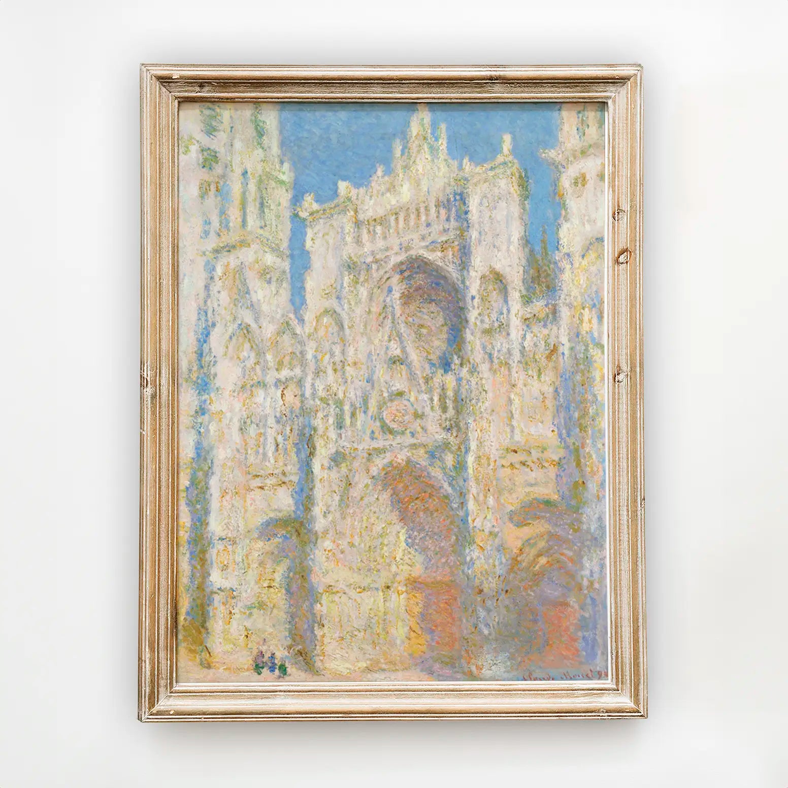 Claude Monet - Rouen Cathedral, West Façade, Sunlight #monet-52 a beautiful painting reproduction by GalleryInk.Art