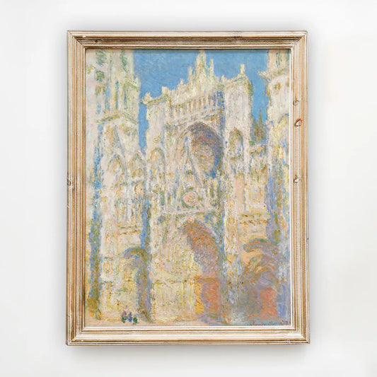 Claude Monet - Rouen Cathedral, West Façade, Sunlight #monet-52 a beautiful painting reproduction by GalleryInk.Art