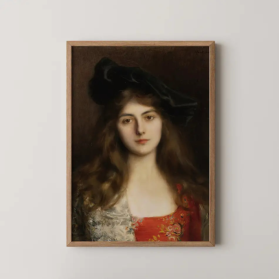 Portrait of a Young Woman by Albert Lynch - Fine Art Print
