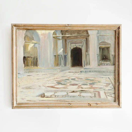 John Sargent - Pavement, Cairo #17 a beautiful painting reproduction printed by GalleryInk.Art, a store providing vintage architecture prints