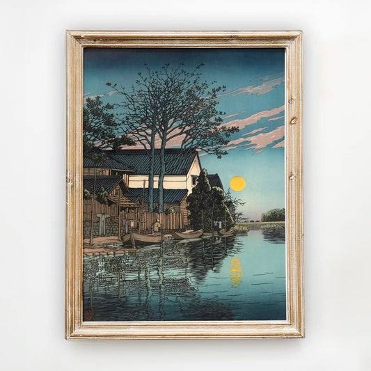 Hasui Kawase - Evening at Itako #29 a beautiful painting reproduction by GalleryInk.Art