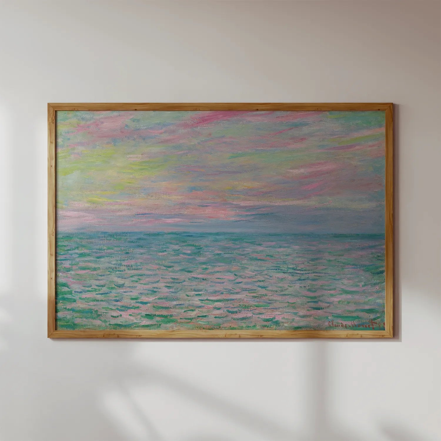 Claude Monet - Coucher De Soleil À Pourville, Pleine Mer #145 a beautiful painting reproduction by GalleryInk.Art