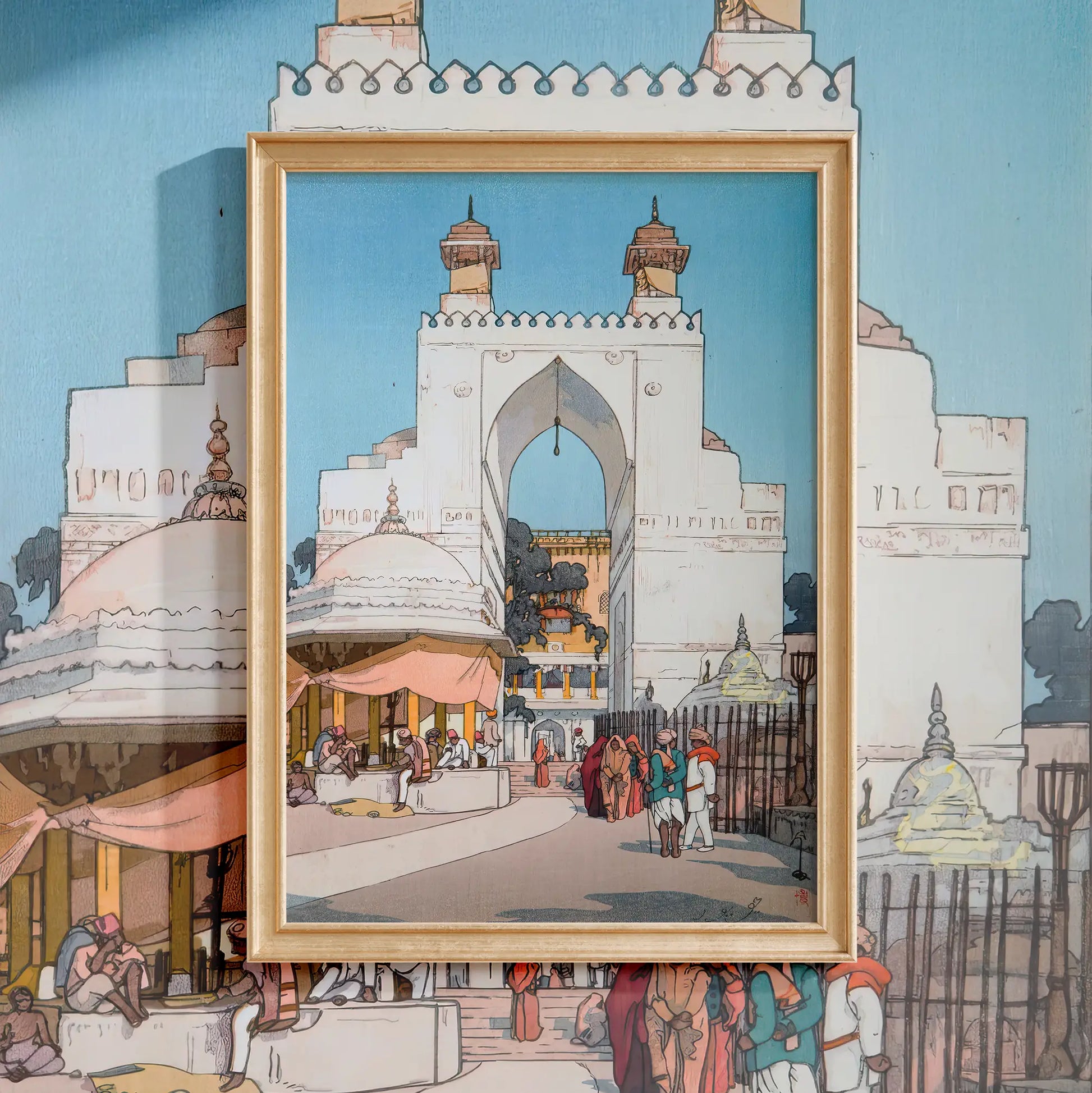 Hiroshi Yoshida - High Gate In Ajmer Rajasthan #94 a beautiful painting reproduction by GalleryInk.Art