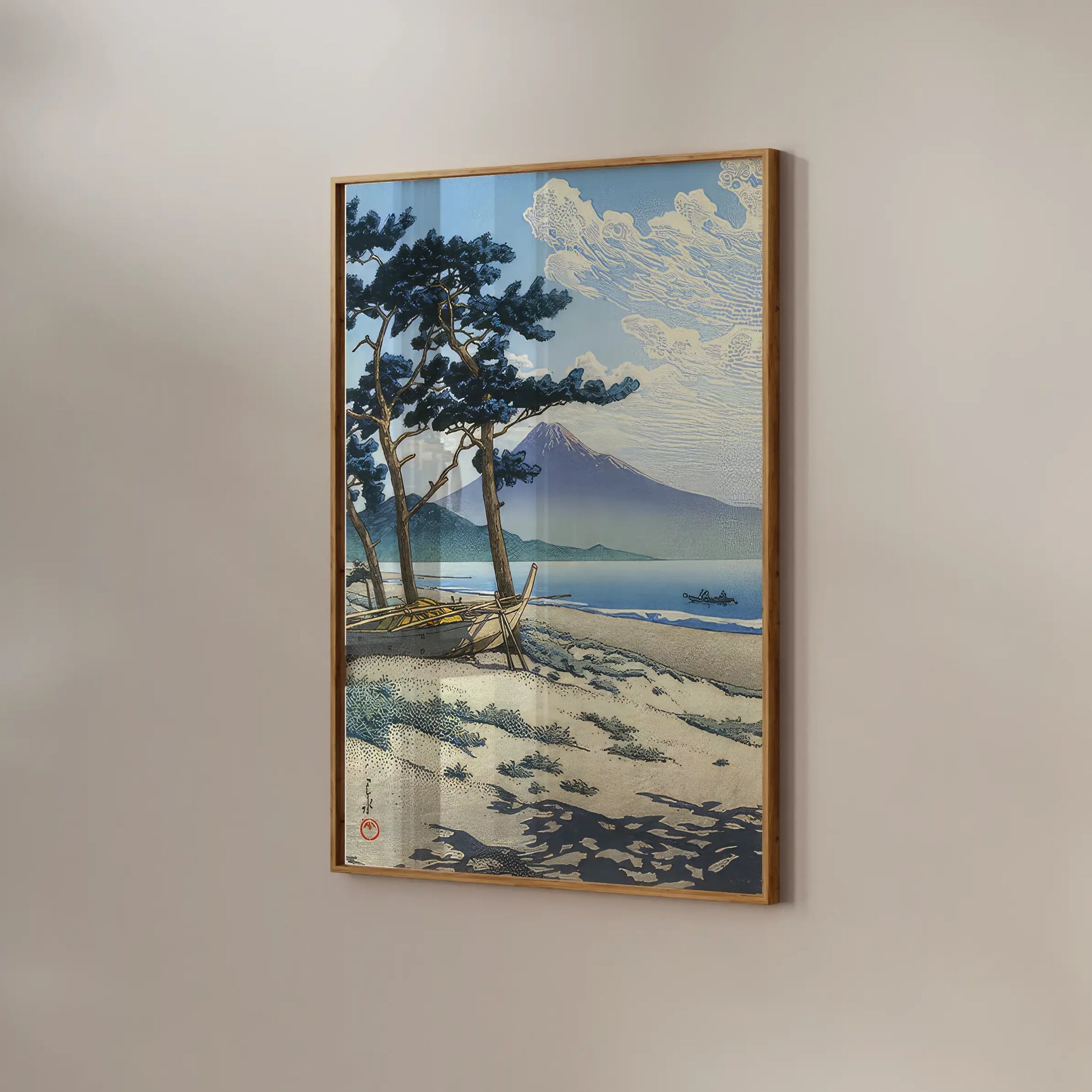 Hasui Kawase - Pines at Miho Seashore a beautiful painting reproduction by GalleryInk.Art