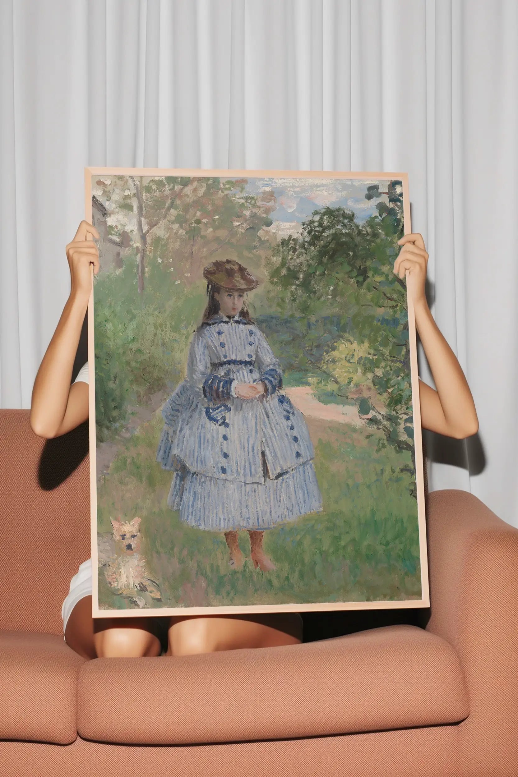 Claude Monet - Girl with Dog #monet-4 a beautiful painting reproduction by GalleryInk.Art