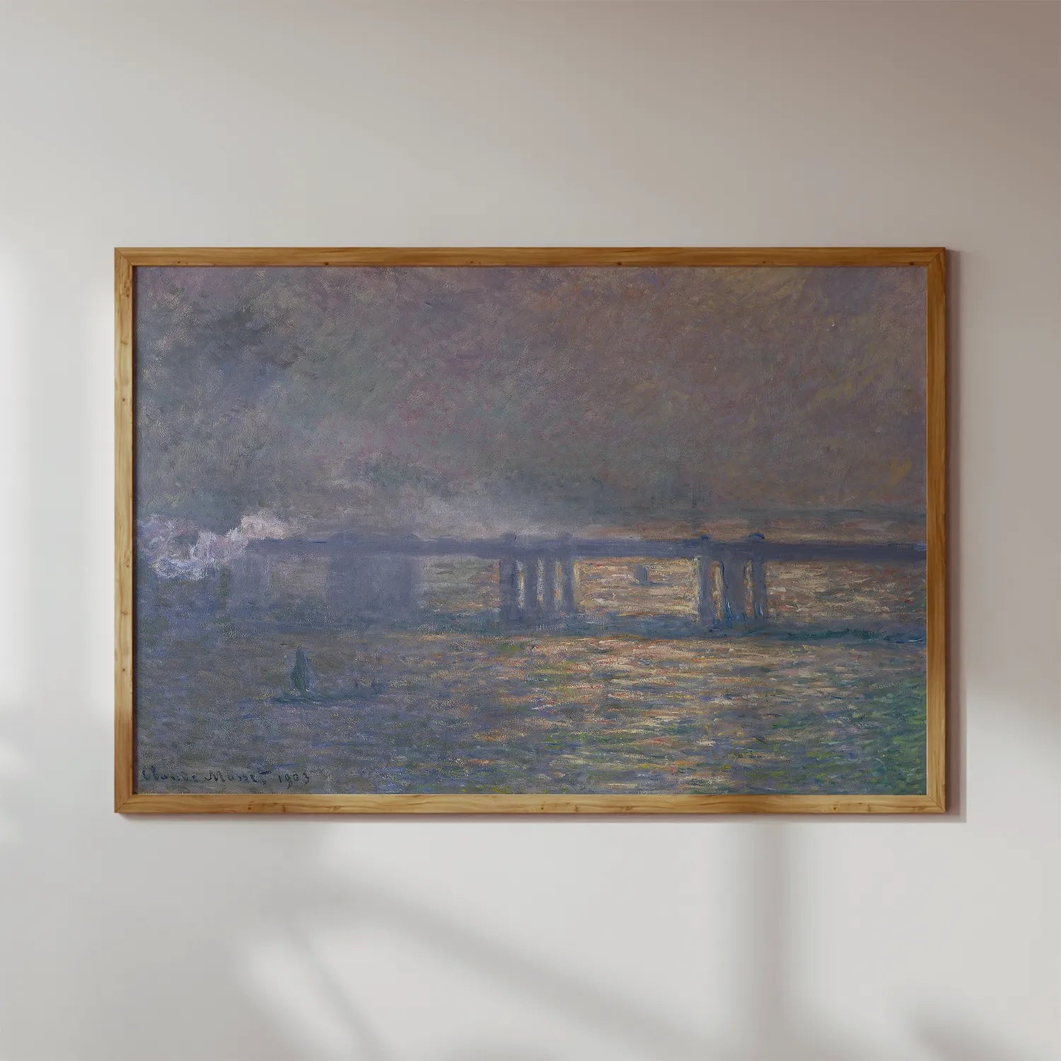 Claude Monet - Charing Cross Bridge #17 a beautiful painting reproduction by GalleryInk.Art