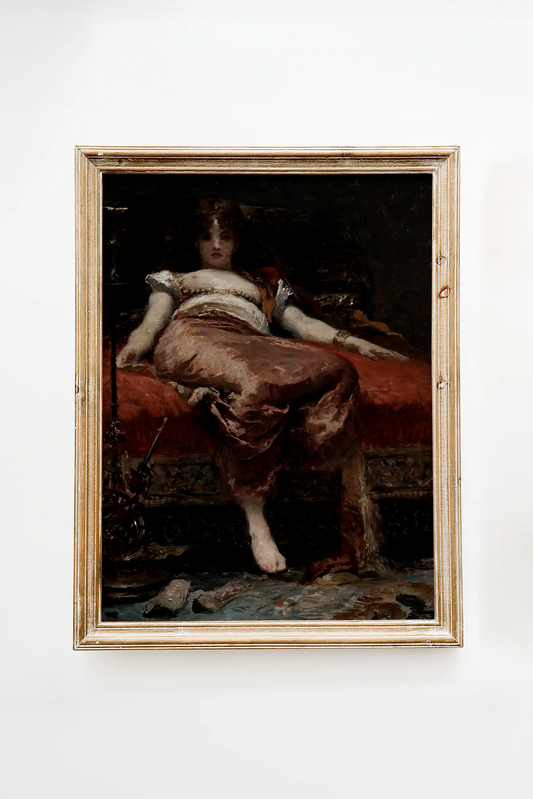 Fernand Cormon - Femme Au Narguile #22 painting reproduction printed by GalleryInk.Art, a store providing vintage and romantic wall art prints