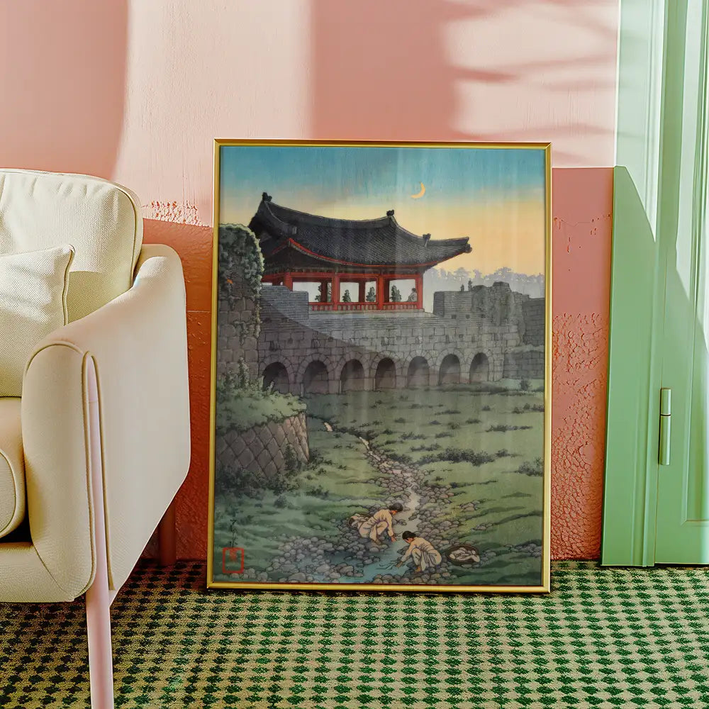 Suigen Old Gate, Korea by Hasui Kawase - Art Print Mockup 2