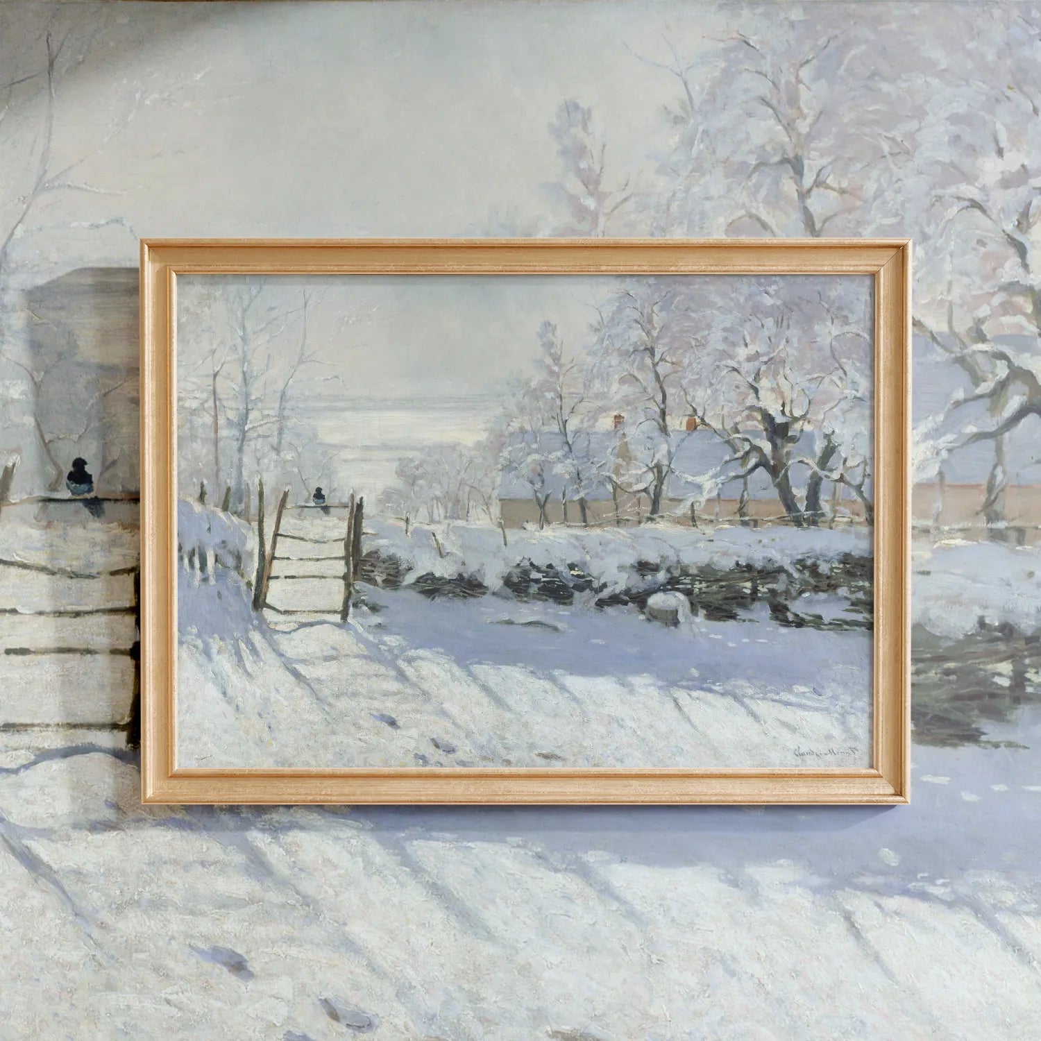 Claude Monet - The Magpie #65 a beautiful painting reproduction by GalleryInk.Art