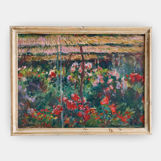 Claude Monet - Peony Garden #35 a beautiful painting reproduction by GalleryInk.Art