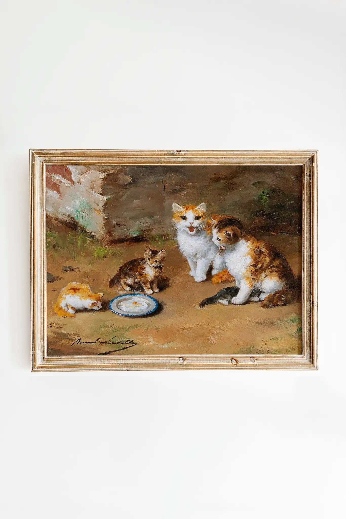 Cat Family - Arthur-Alfred Brunel de Neuville #215 a beautiful painting reproduction by GalleryInk.Art