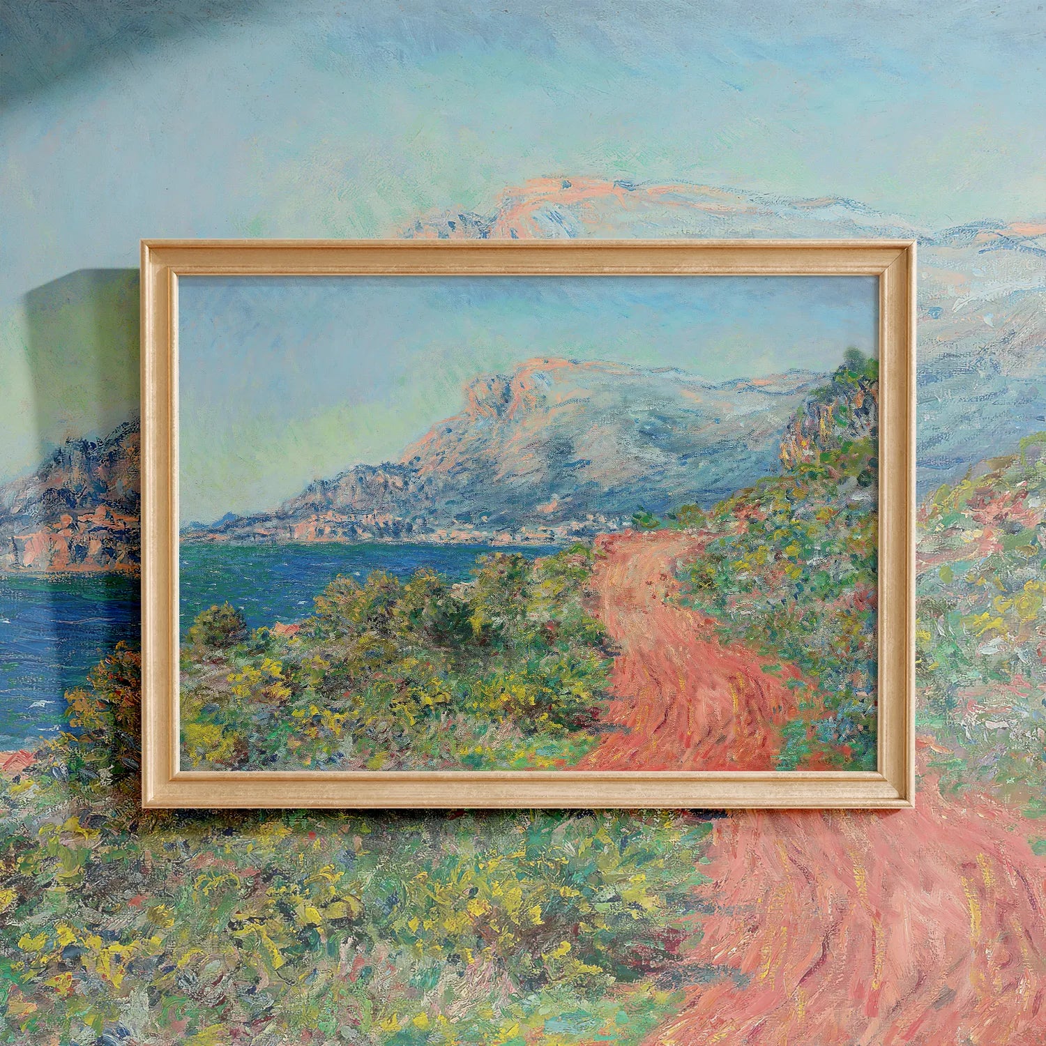 Claude Monet - La route rouge près de Menton #113 a beautiful painting reproduction by GalleryInk.Art