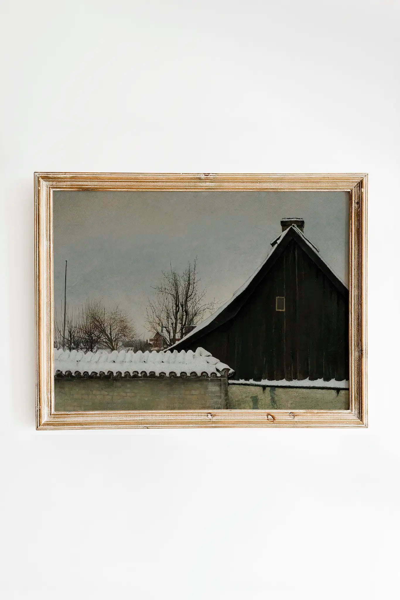 Laurits Andersen Ring - Winter Day at St. Jorgensbjerg Church #5 a beautiful winter painting reproduction printed by GalleryInk.Art