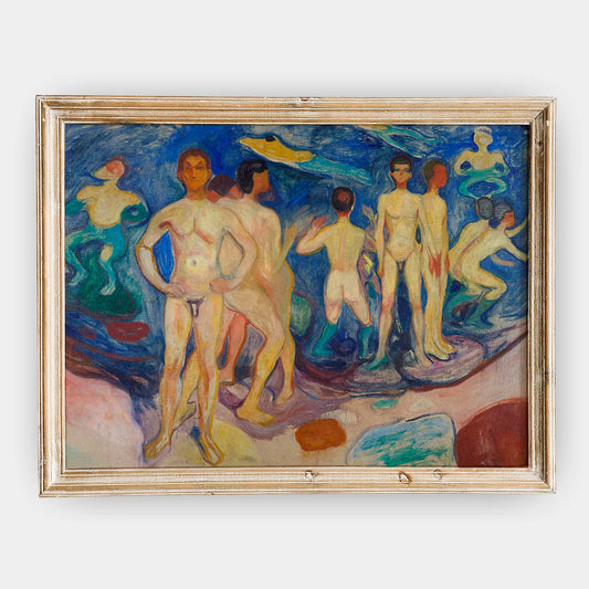 Edvard Munch - Bathing Young Men #26 a beautiful painting reproduction by GalleryInk.Art