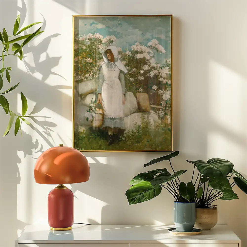 Girl and Laurel by Winslow Homer - Art Print Mockup 2