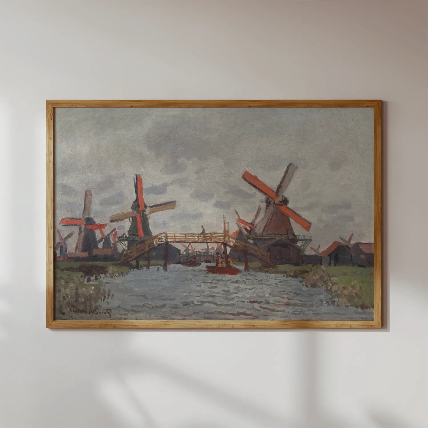 Claude Monet - Mills at Westzijderveld near Zaandam #173 a beautiful painting reproduction by GalleryInk.Art