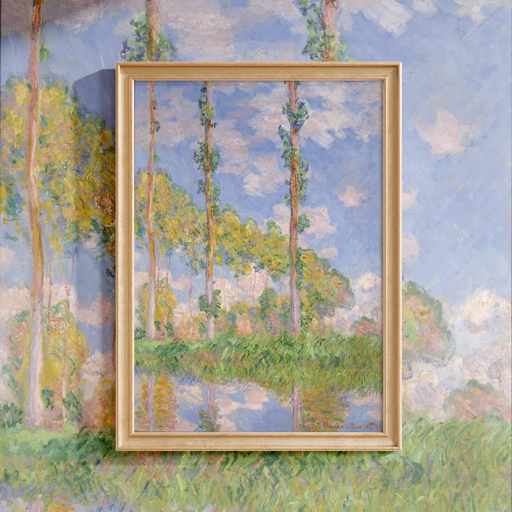 Claude Monet - Poplars in the Sun #38 a beautiful painting reproduction by GalleryInk.Art