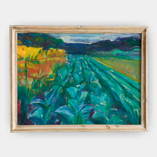 Edvard Munch - Cabbage Field #68 a beautiful painting reproduction by GalleryInk.Art