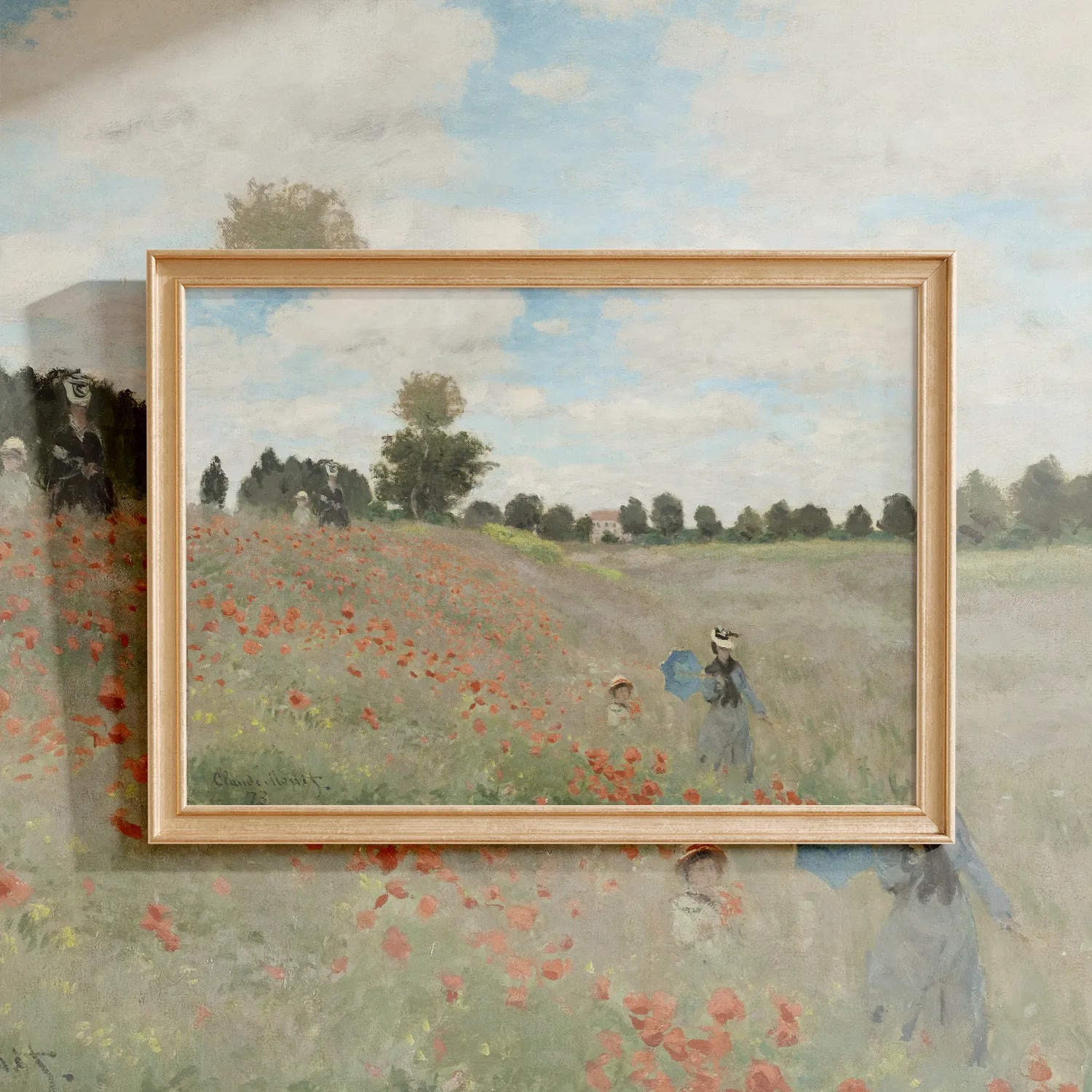 Claude Monet - Poppy Field #42 a beautiful painting reproduction by GalleryInk.Art