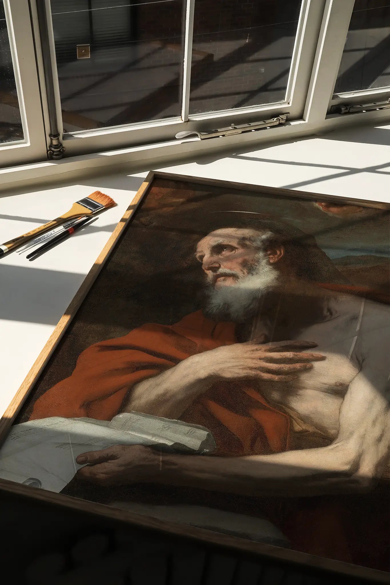 Luca Giordano - St Jerome #8 a beautiful painting reproduction printed by GalleryInk.Art, a store providing religious wall art prints