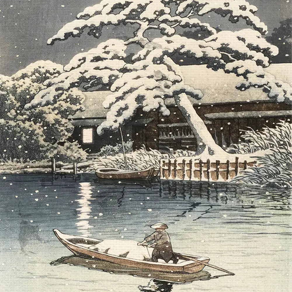 Snow at Funabori by Hasui Kawase - Final Mockup Example