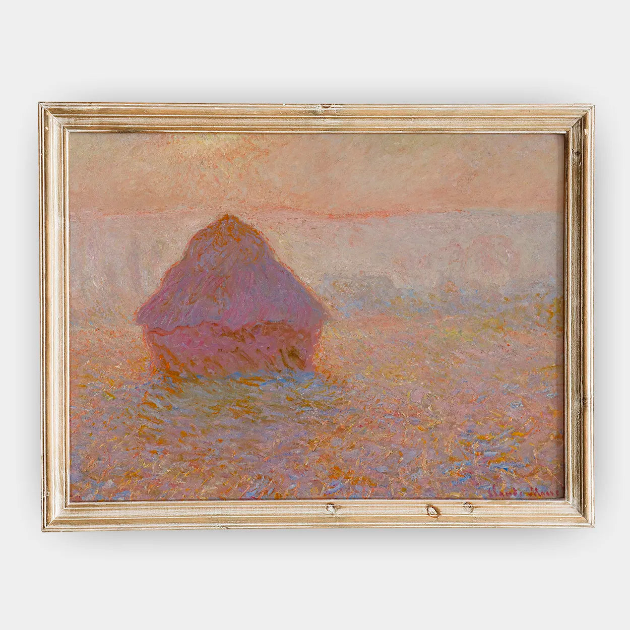 Claude Monet - Grainstack-Sun in the Mist #84 a beautiful painting reproduction by GalleryInk.Art