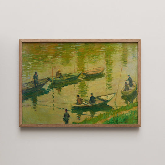 Angler auf der Seine bei Poissy Fischer an der Seine bei Poissy by Claude Monet - Fine Art Print