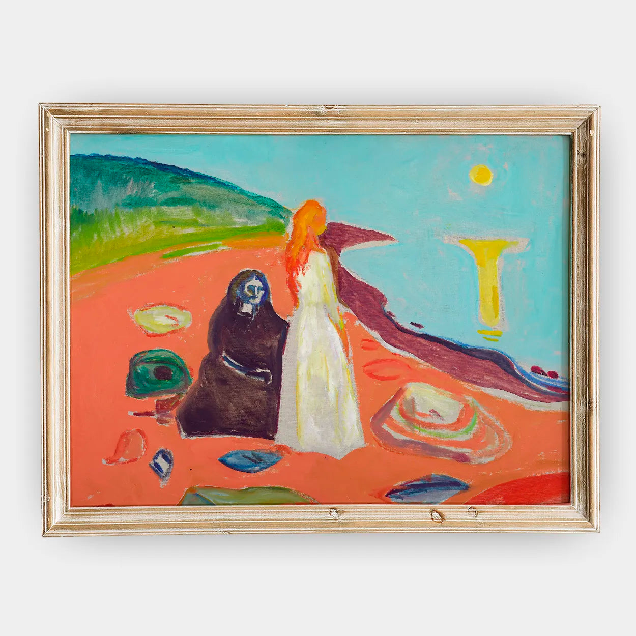 Edvard Munch - Two Women on the Shore II #58 a beautiful painting reproduction by GalleryInk.Art