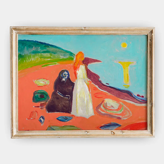 Edvard Munch - Two Women on the Shore II #58 a beautiful painting reproduction by GalleryInk.Art