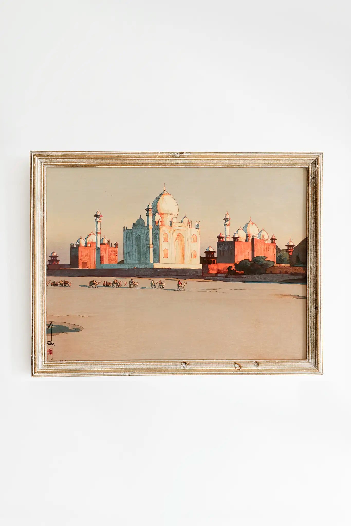 Hiroshi Yoshida - Approach to Agra No.3 - Taj Mahal - India #04 a beautiful painting reproduction by GalleryInk.Art