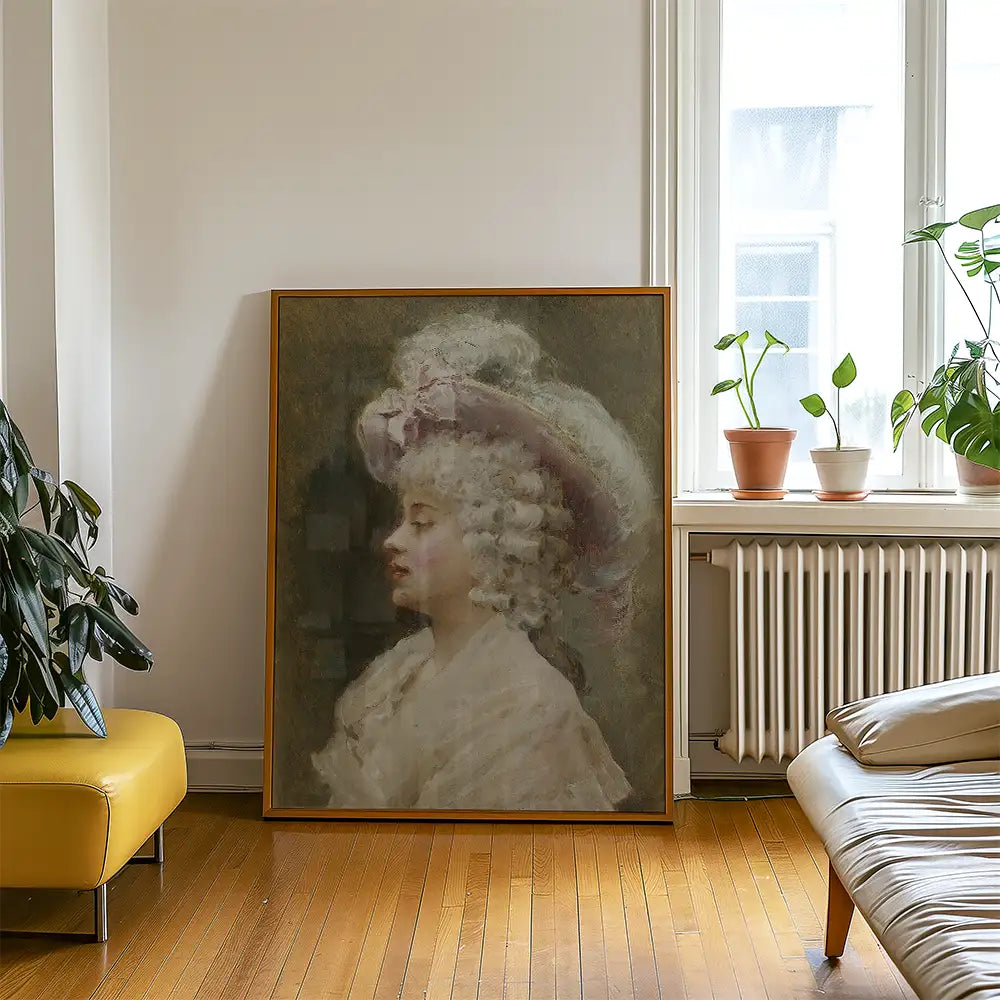 An elegant lady by Raimundo de Madrazo y Garreta - Art Print Mockup 2