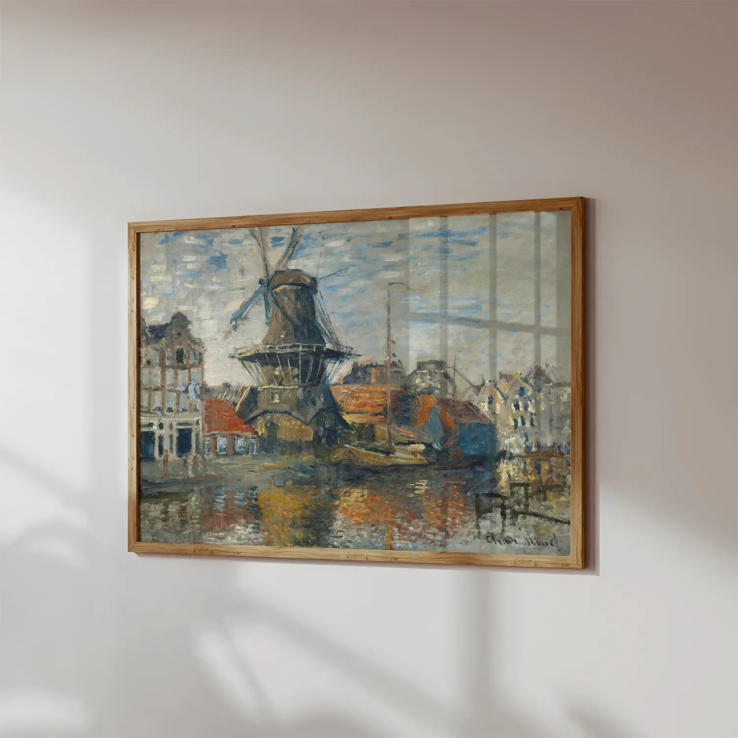 Claude Monet - The Windmill on the Onbekende Gracht, Amsterdam #172 a beautiful painting reproduction by GalleryInk.Art