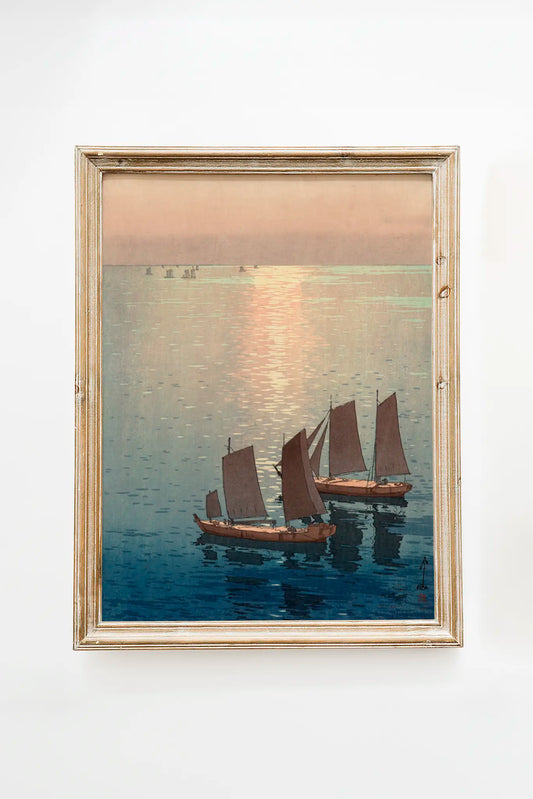 Hiroshi Yoshida - Hiroshi Yoshida - Hikaru Umi (1926) #64 a beautiful painting reproduction by GalleryInk.Art