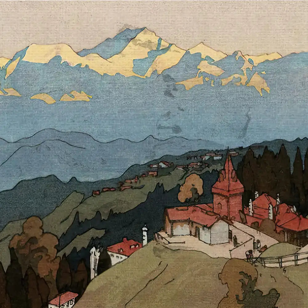 Morning of Darjeeling by Hiroshi Yoshida - Final Mockup Example